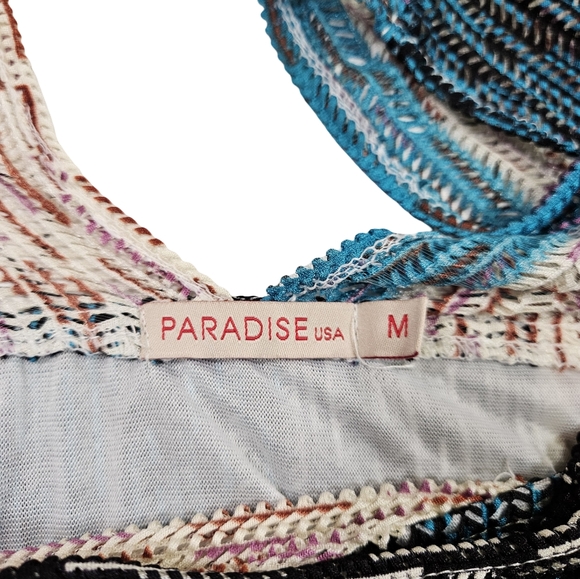 Paradise Womens Swimsuit Coverup Beach Dress, Blue/Brown, Medium - Picture 10 of 13